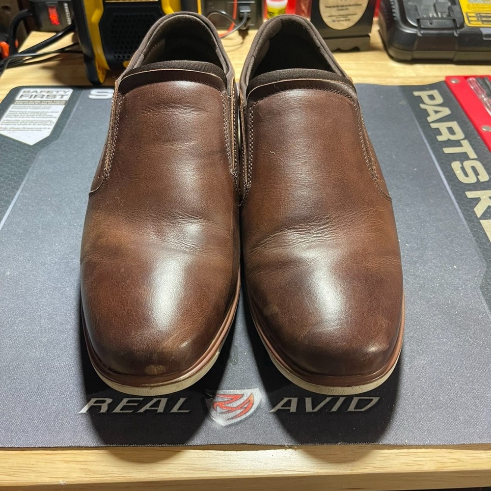 Florsheim Men’s Comfortech Slip On Brown Leather Dress Shoes Size 9 US